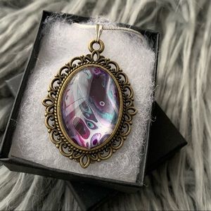 Handmade Fluid Art Necklace- Renaissance